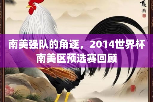 南美强队的角逐，2014世界杯南美区预选赛回顾眉山市正发家政服务有限公司