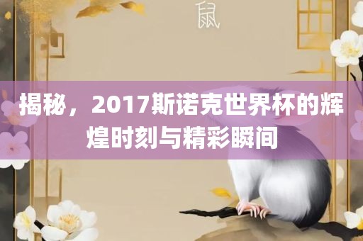 揭秘，2017斯诺克世界杯的辉煌时刻与精彩瞬间
