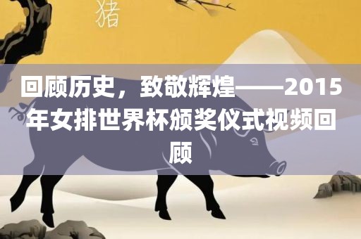 回顾历史，致敬辉煌——2015年女排世界杯颁奖仪式视频回顾