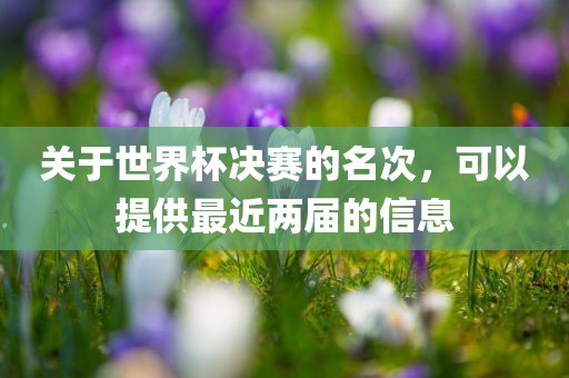 关于世界杯决赛的名次，可以提供最近两届的信息眉山市正发家政服务有限公司