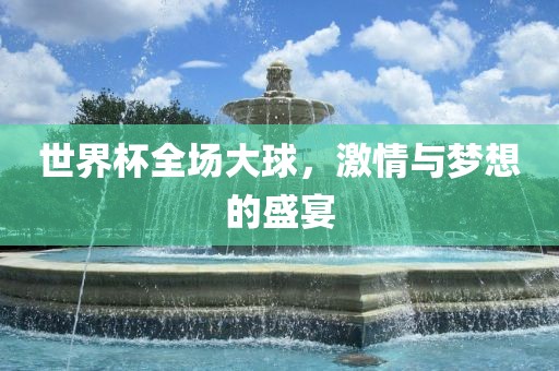 世界杯全场大球，激情与梦想的盛宴眉山市正发家政服务有限公司