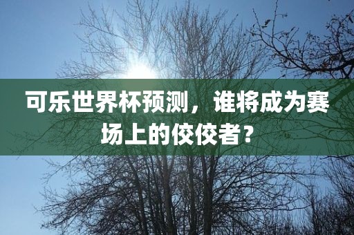可乐世界杯预测，谁将成为赛场上的佼佼者？