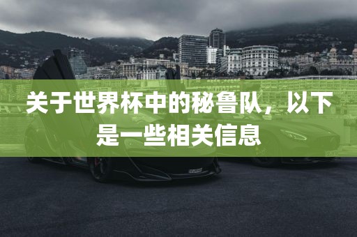 关于世眉山市正发家政服务有限公司界杯中的秘鲁队，以下是一些相关信息