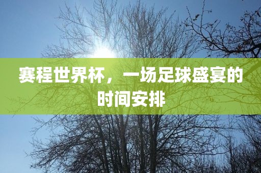 赛程世界杯，一场足球盛宴的时间安排